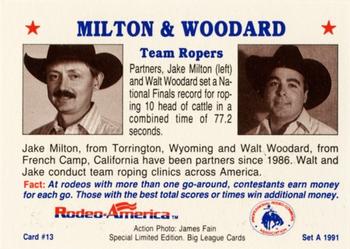 1991 Rodeo America Set A #13 Jake Milton / Walt Woodard Back